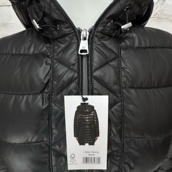 Kenneth Cole M/L Quilted Anorak Puffer Jacket • Black • NWT - Picture 5 of 14